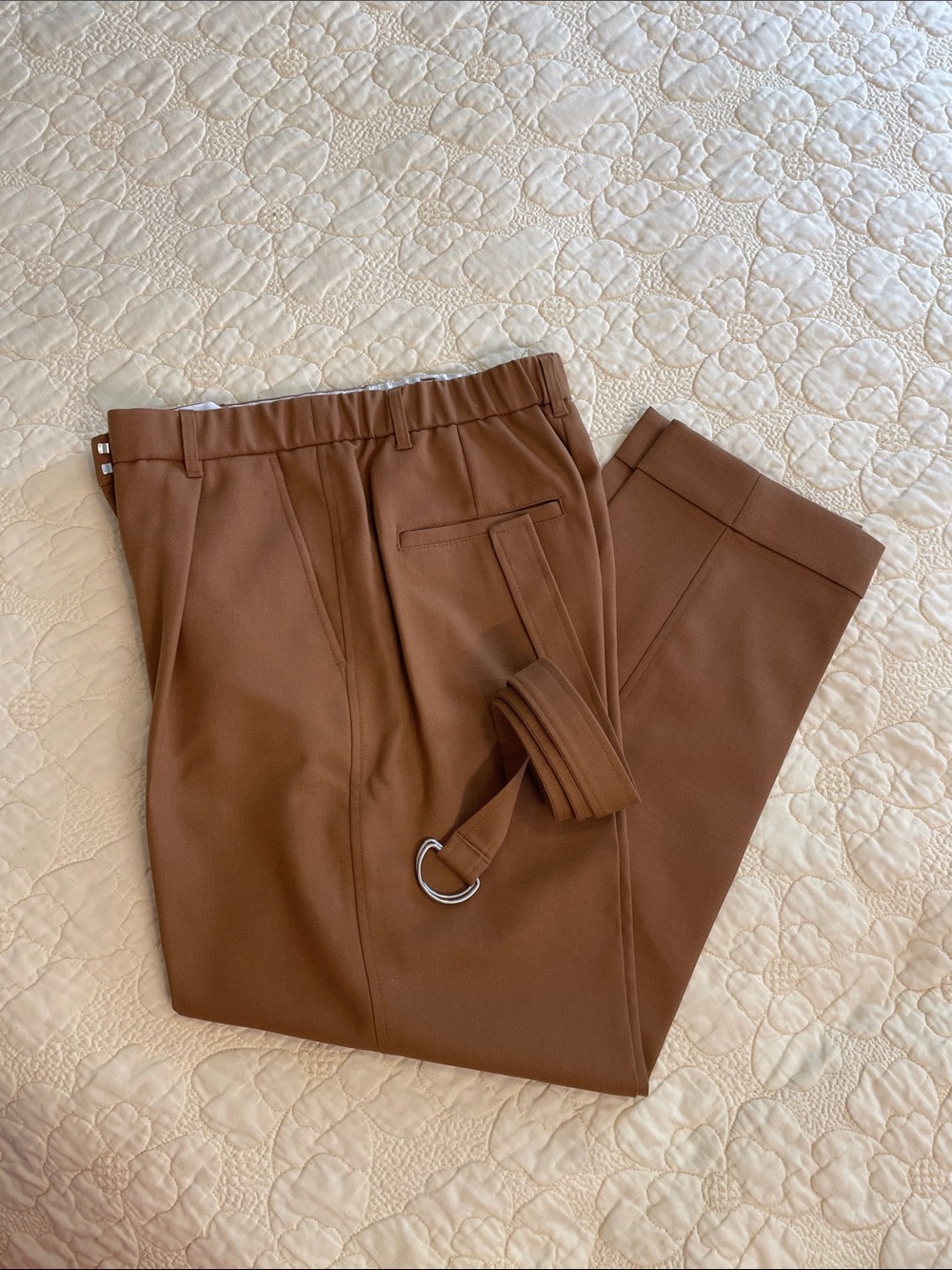 J Crew D-Ring Wool Flannel Blend Trousers
